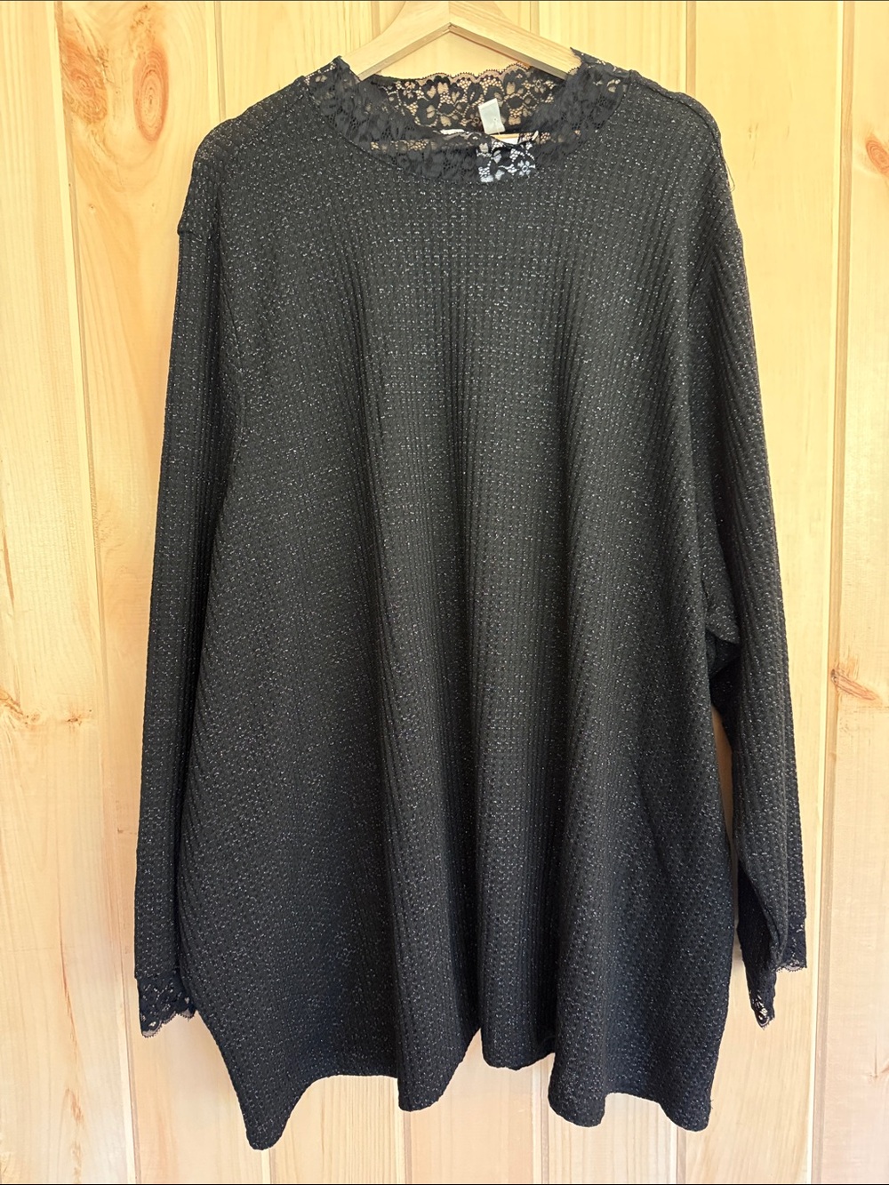 🎀 LOGO Lori Goldstein Lace Detail Knit Top - Size 5X 🎀